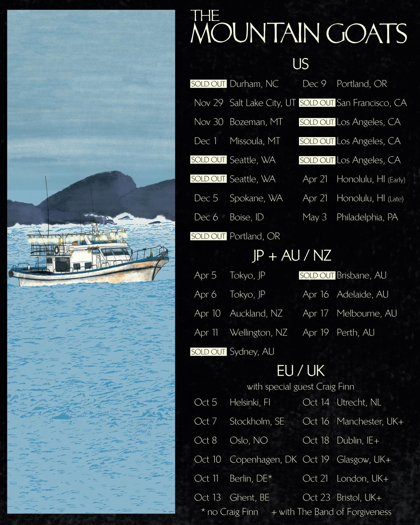 The Mountain Goats Tour Poster 2026